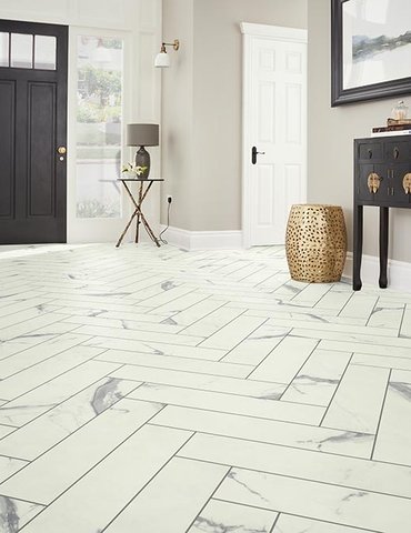 Entry Foyer Luxury Vinyl Tile Herringbone LVT -  Carpet Tree in North Liberty, IA