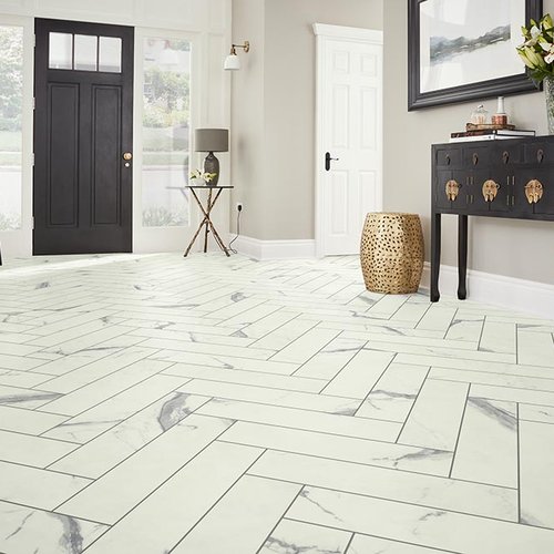 Entry Foyer Luxury Vinyl Tile Herringbone LVT -  Carpet Tree in North Liberty, IA